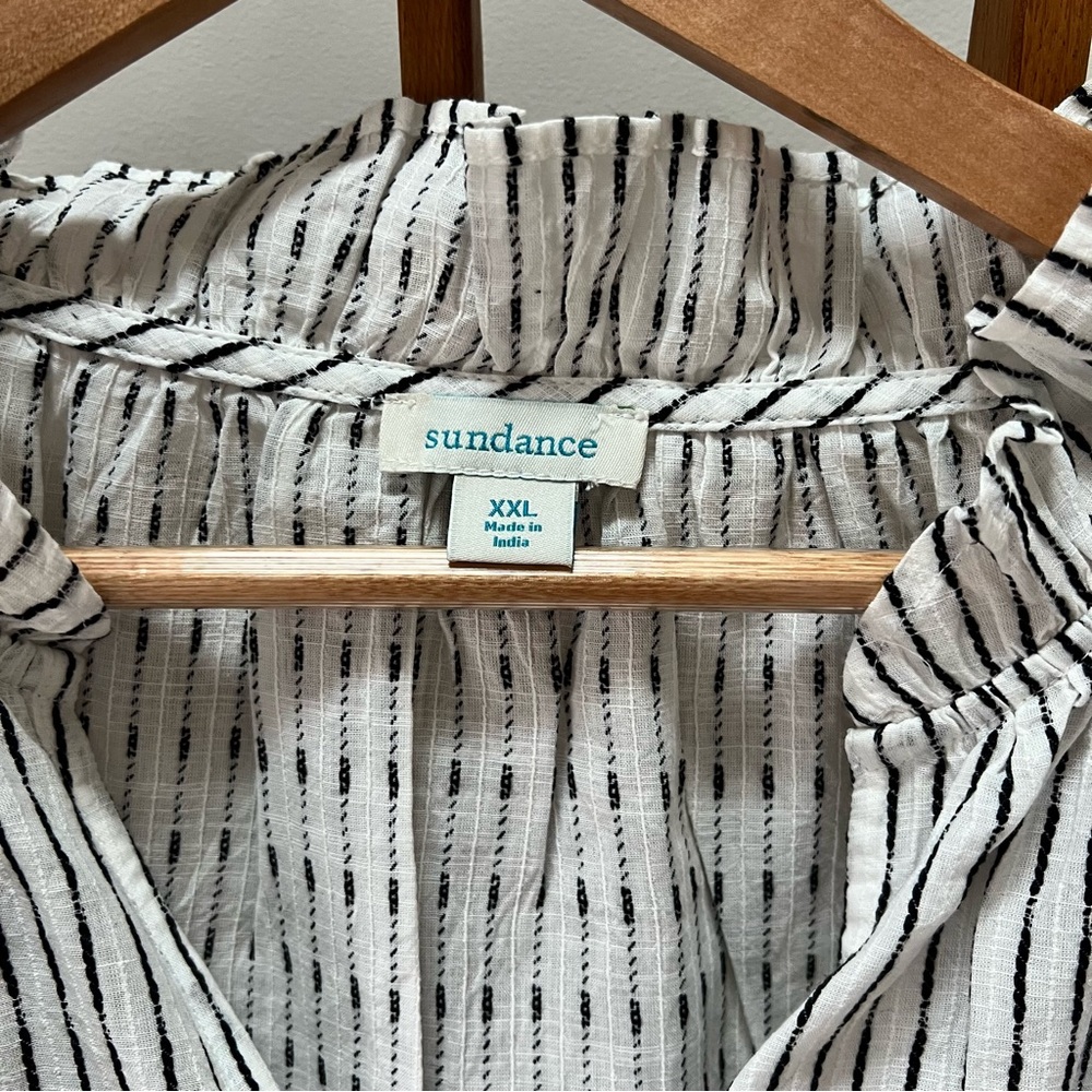 Sundance Striped Ruffle Sleeve Blouse XXL - Picture 7 of 9